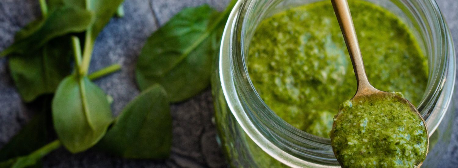 Ingredients of pesto
