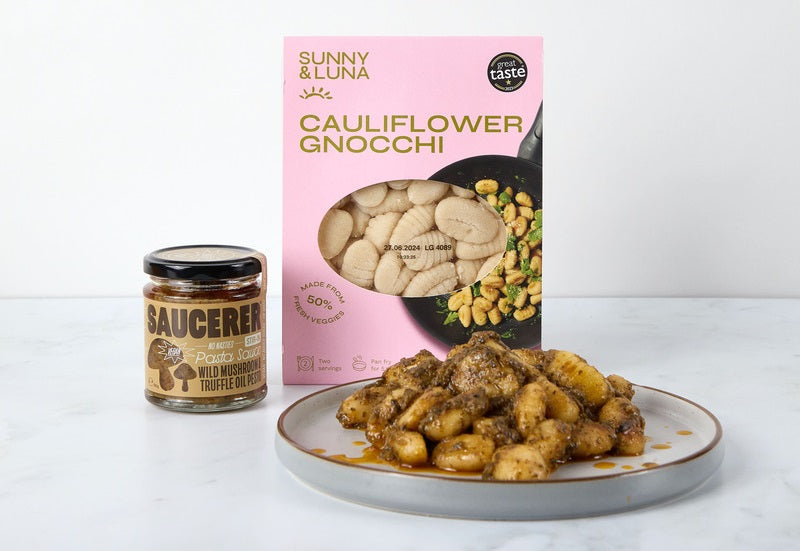 Cauliflower Gnocchi with Wild Mushroom & Truffle Oil Pesto